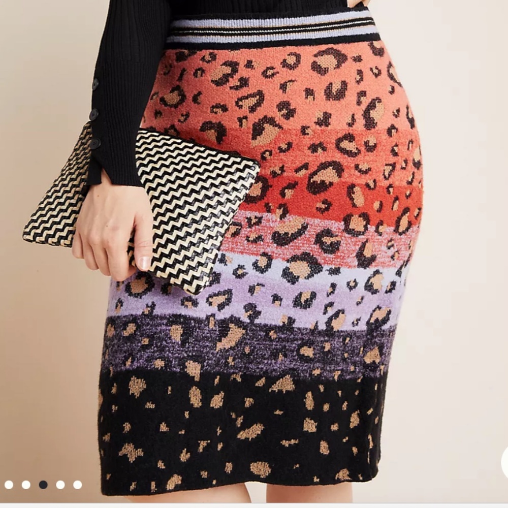 Colourful Anthropologie Midi Knit Skirt
